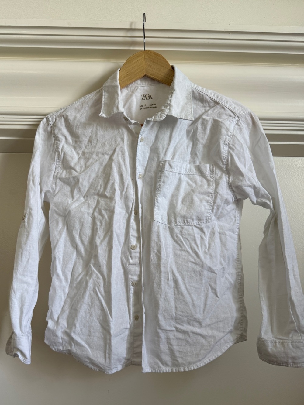 Zara White Button-Down Kids Shirt
